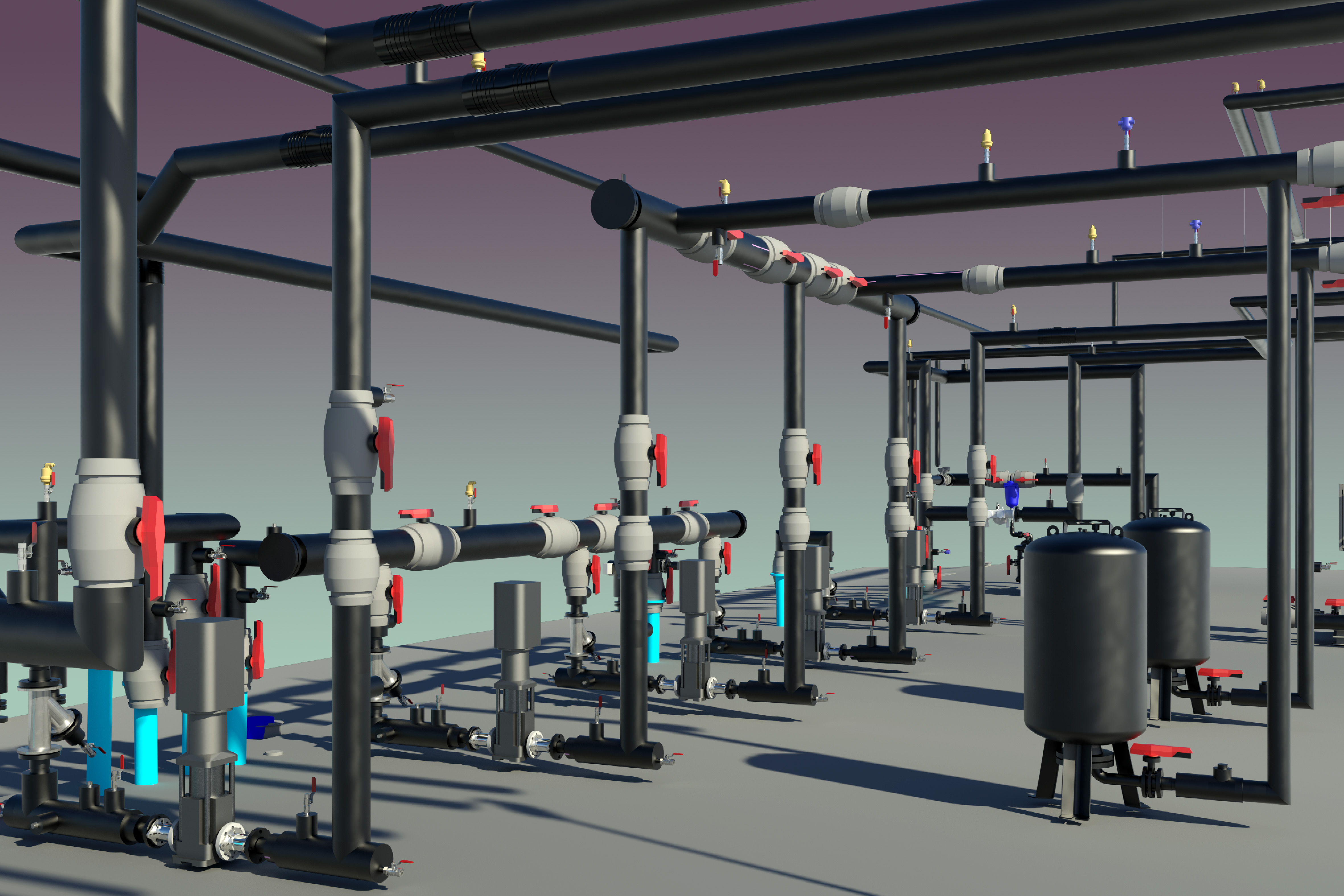 Rendered plant room 